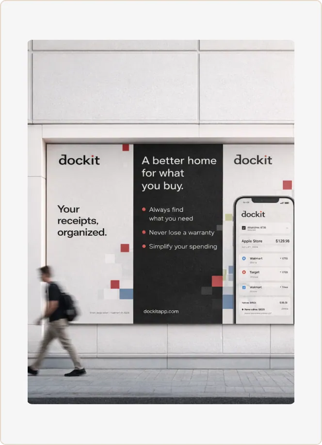 Dockit wordmark on the accent blue palette
